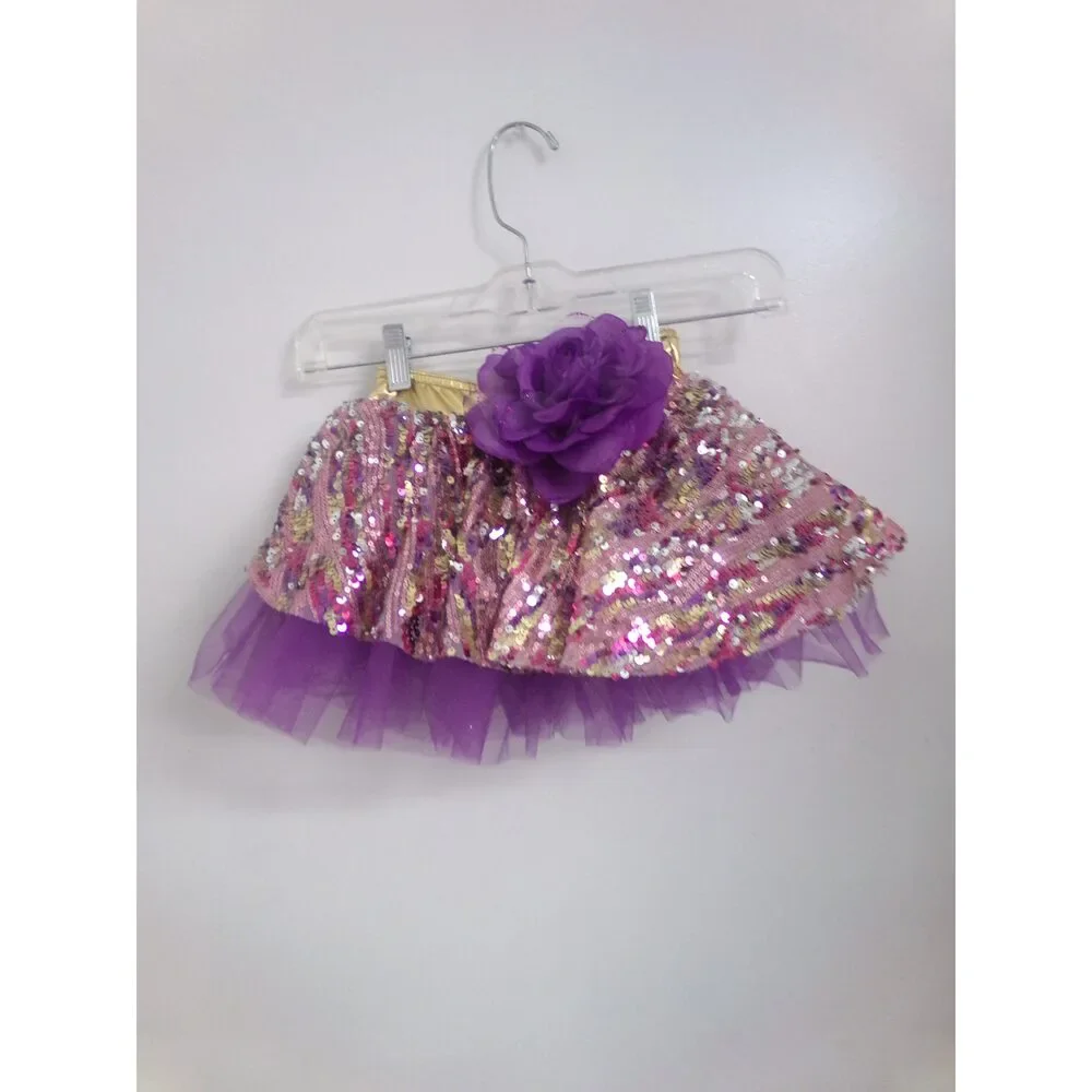 Pre-Owned Dance Costume Skirt Weissman Sparkle Sequin Skirt Tap Jazz